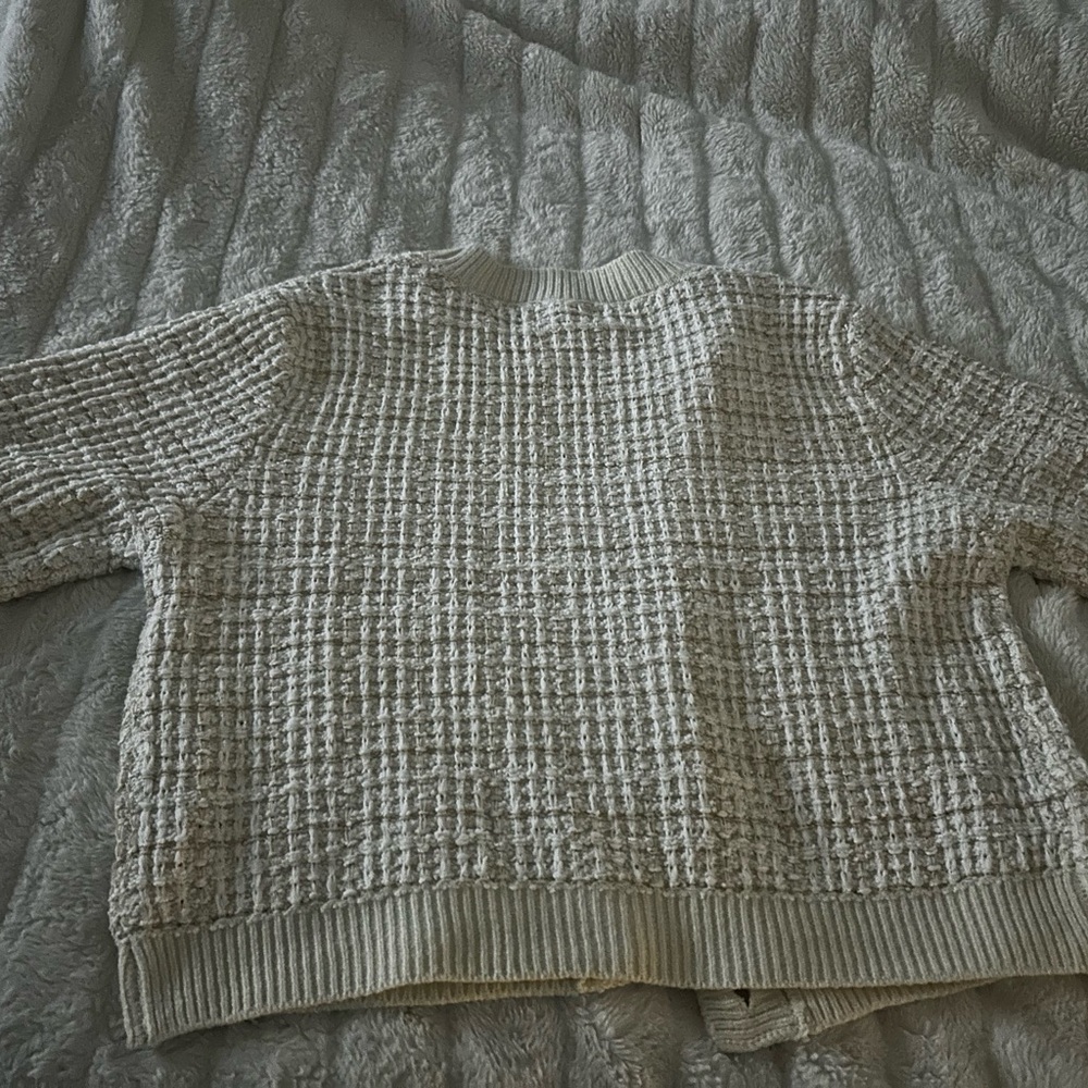 Francesca's Collections Textured Button-Up Cardigan - Gray - Picture 4 of 4